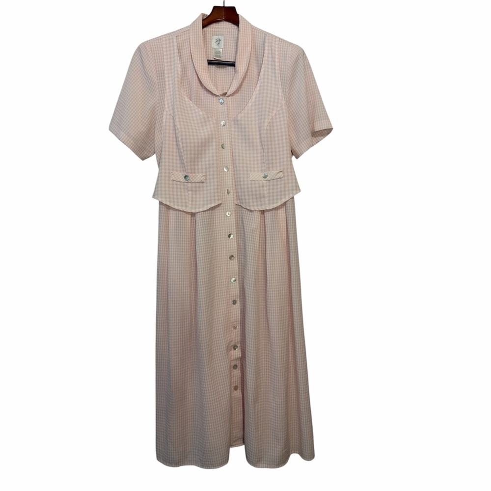 Vintage Just My Size Pink Gingham Plaid Dress